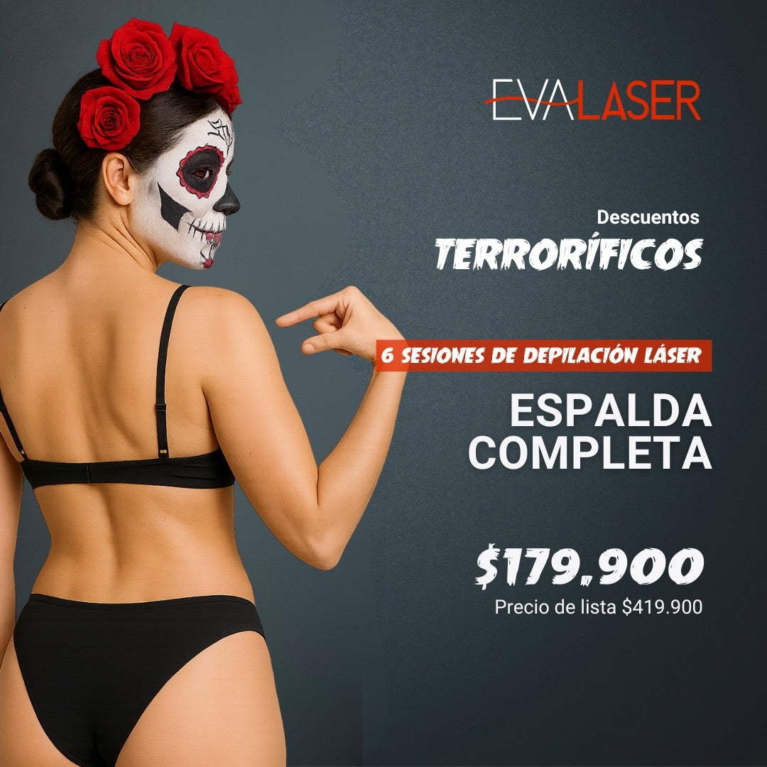 Espalda Completa: 6 sesiones de depilación láser