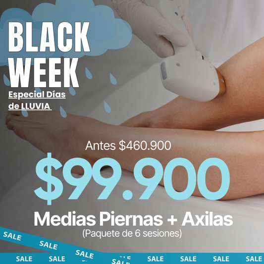 Medias Piernas + Axilas | 6 Sesiones Depilación Láser
