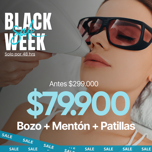 Bozo + Mentón + Patillas | 6 sesiones Depilación Láser