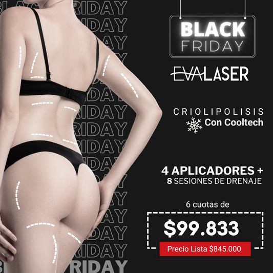 Black Friday Criolipólisis: 4 Aplicadores + 6 sesiones de Drenaje Linfático