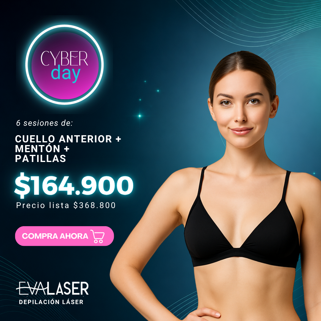 Depilación Láser: Cuello Anterior + Mentón + Patillas