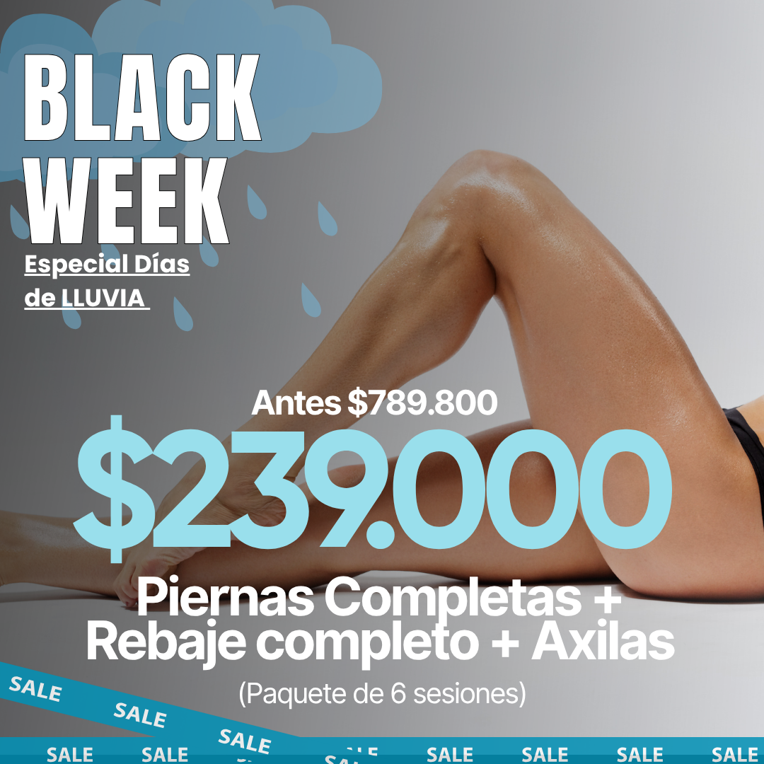 Pierna Completa + Rebaje Completo + Axilas | 6 Sesiones Depilación Láser